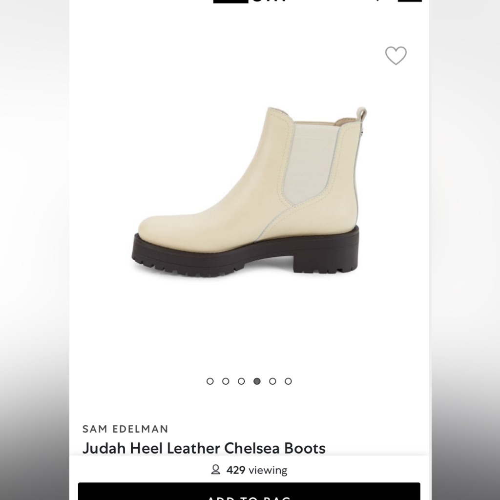 Nwt Sam Edelman Judah Heel Leather Chelsea Boots Size 8.5